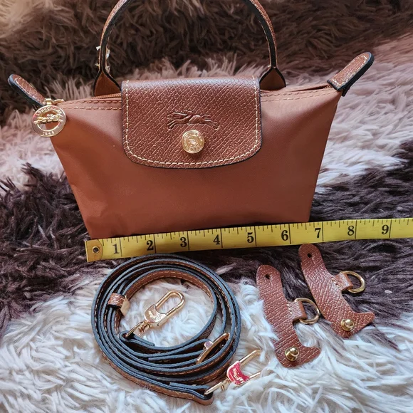 Longchamp Cognac Color Mini Bag with Removable Strap NWT - Picture 3 of 6